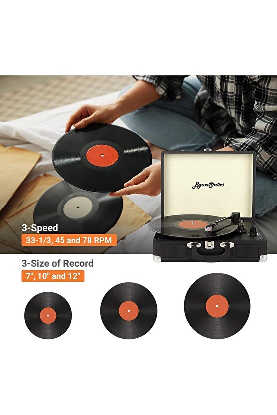 Nostaljik Pikap Plakçalar 33-45-78 Lik Plak Uyumlu Plak Çalar Bluetooth Hoparlör Mp3 Usb Player