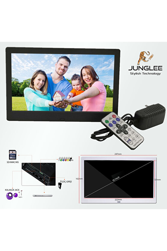 10 Inç Dijital Fotograf Çerçevesi Led Hd Ekran Usbsd Mp3mp4 Çalar Video Oynatma