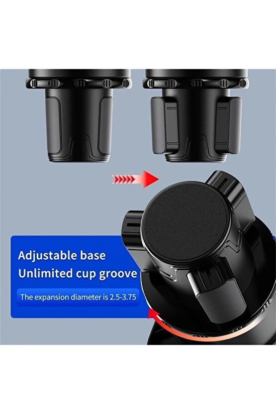 Çok Fonksiyonlu 360 ° Dönen Araba Telefon Tutucu Ve Bardak Tutucu Içecek Küçük Masa Yemek Rafı