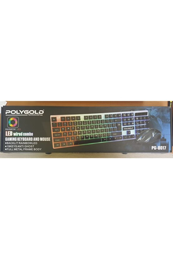 Işıklı Oyuncu Klavye Mouse Seti Usb Girişli Kablolu Pg8017