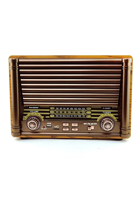 Büyük Boy Nostaljik Radyo Bluetooth Sd Kart Usb Girişli Kablosuz Hoparlör