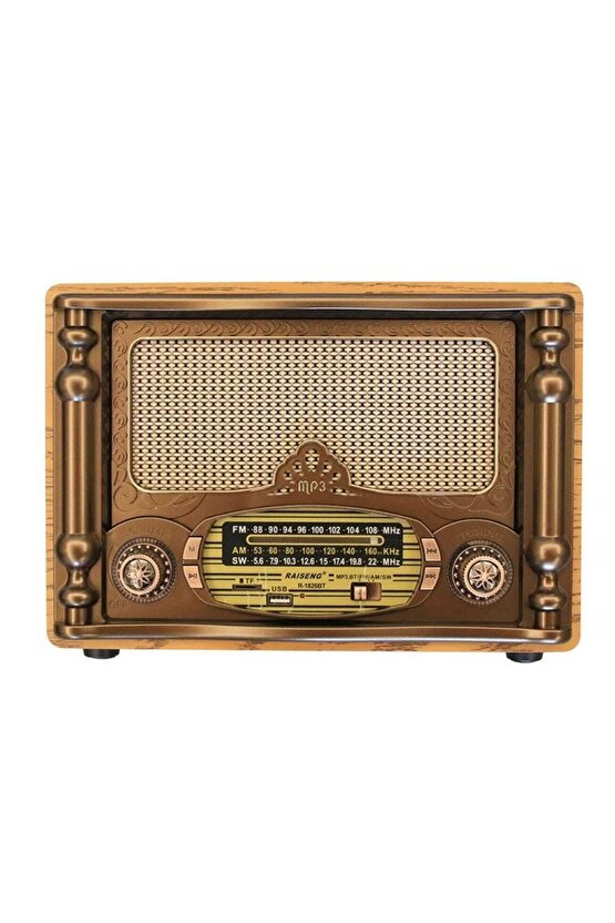 Büyük Boy Nostaljik Radyo Bluetooth Sd Kart Usb Girişli Kablosuz Hoparlör