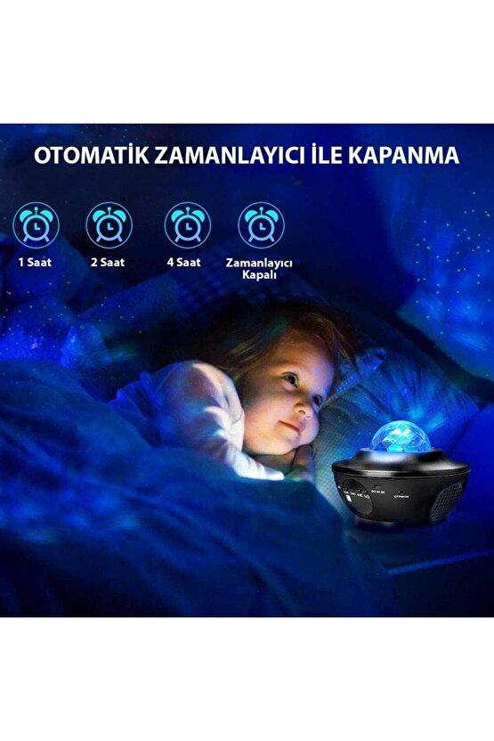 Starry Projektör Gece Lambası Bluetooth Hoparlör Ambians Işık