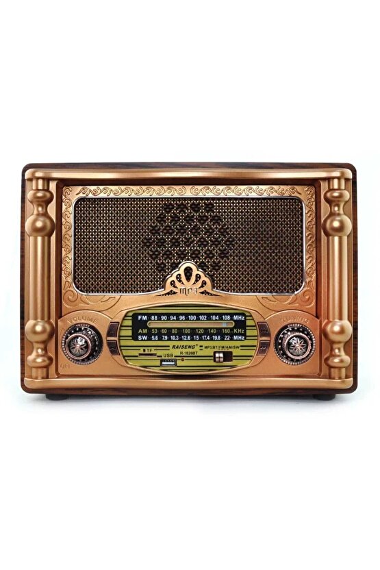 Büyük Boy Nostaljik Radyo Bluetooth Sd Kart Usb Girişli Kablosuz Hoparlör