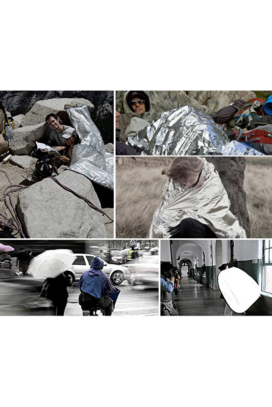 130x210cm Folyo Mylar Termal Battaniye Sizi Sıcak Tutar Acil Termal Battaniye Vücut Isısını Korur...