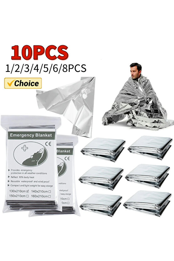 130x210cm Folyo Mylar Termal Battaniye Sizi Sıcak Tutar Acil Termal Battaniye Vücut Isısını Korur...