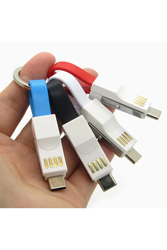2IN1 LİGHTNİNG TYPE C BAŞLIK MINI USB ŞARJ KABLOSU (4767) - ESL6316-4963