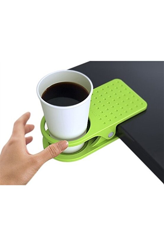 Buffer® Kıskaç Mandallı Masa Kenarı Bardak Tutucu Bardaklık Tutacağı