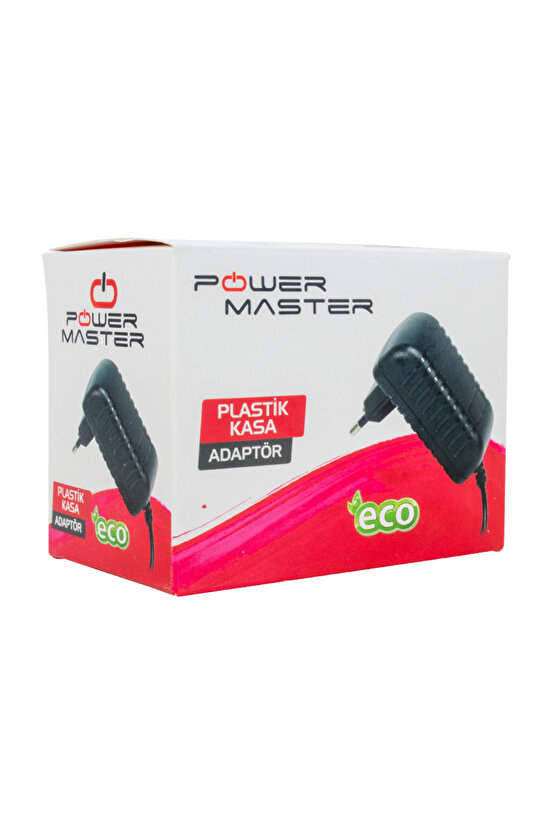 POWERMASTER PM-620 18 VOLT 1 AMPER PLASTİK KASA PRİZ TİPİ ADAPTÖR 3.5*1.35 UÇ