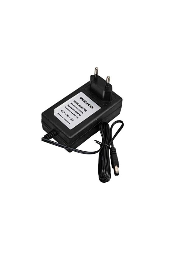 Weko 14.4 Volt - 1 Amper 5.5*2.5 Uçlu Plastik Işıklı Kasa Priz Tip Adaptör