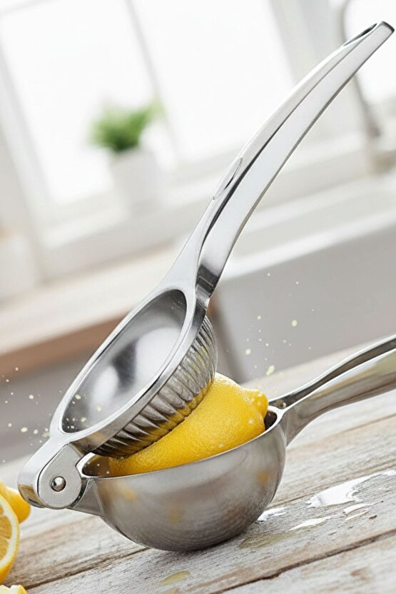 Paslanmaz Çelik Lüx Limon Sıkacağı Metal Press Meyve Sıkacağı