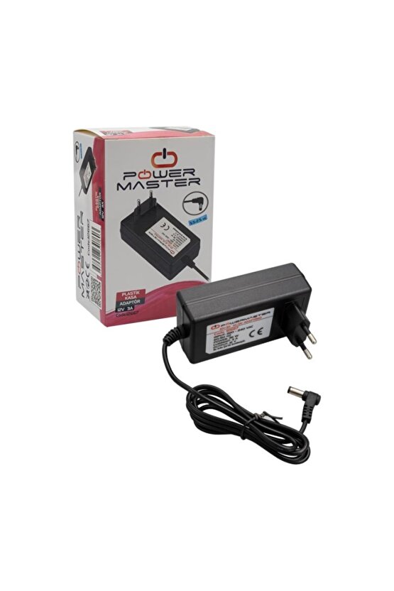 Powermaster Pm-12667 12 Volt - 3 Amper 5.5*2.5 Uçlu Plasti?k Kasa Pri?z Ti?pi? Adaptör