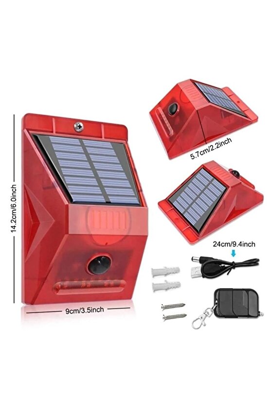 PM-26957 Sesli Hayvan Kovucu Alarm Cihazı Uzaktan Kumandalı Solar Panelli