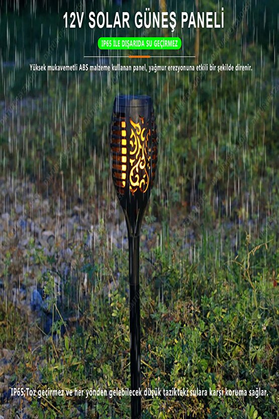 Ld-7002 Paslanmaz Çelik Güneş Enerjili Titreyen Meşale Işığı
