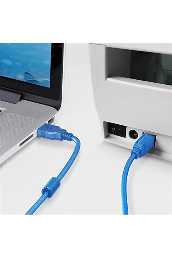 Fully G-534D Şeffaf Mavi Usb 2.0 Yazıcı Kablosu