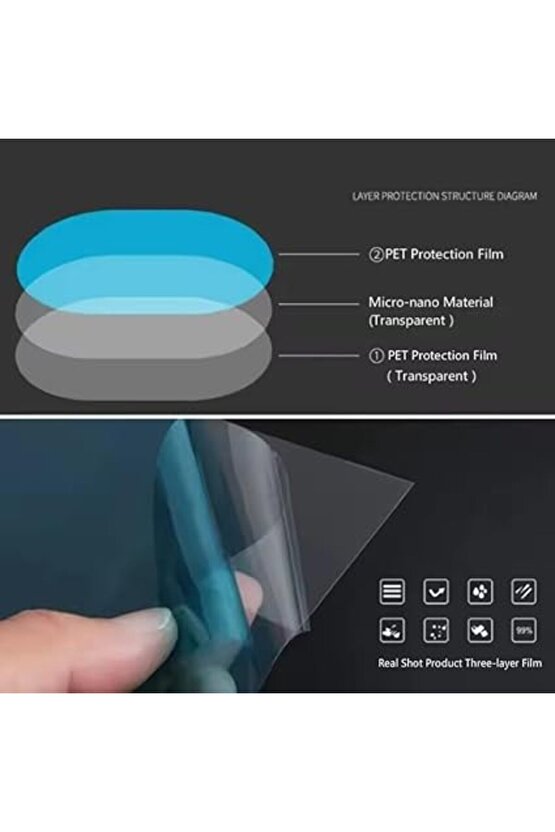 Ayna Yağmur Kaydırıcı Film, Dikiz Aynası Buğu Önleyici ve Su Geçirmez Film 2 li SET