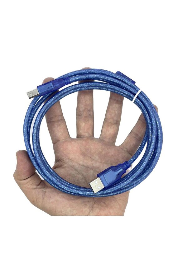 PM-3267 3 METRE ŞEFFAF MAVİ USB 2.0 YAZICI KABLOSU