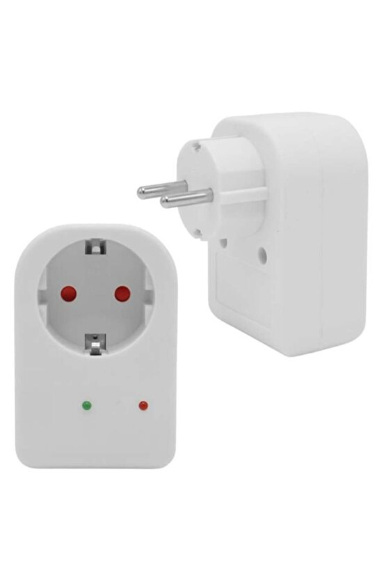 PM-18521 Durum Ledli Akım Korumalı Tekli Priz 16 Amper - 3500 Watt Tekli Beyaz