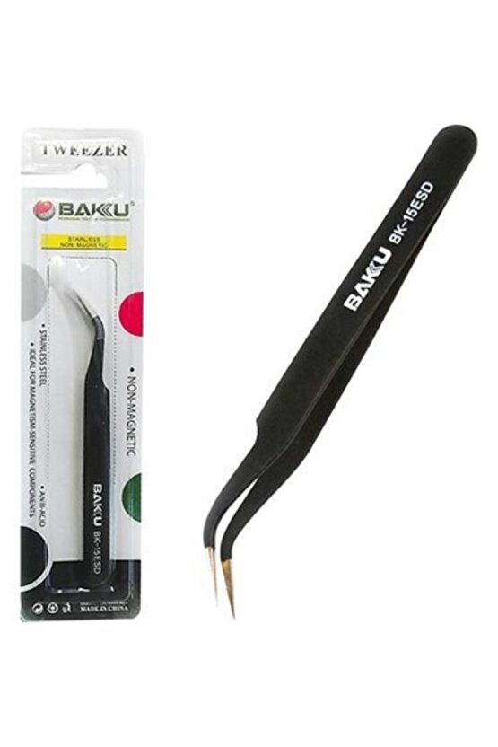 Bk-15esd Eğri Uç Hassas Cımbız - Siyah