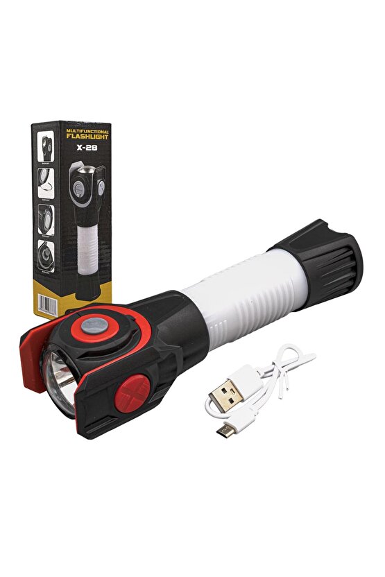 ÇOK FONKSİYONLU USB ŞARJLI EL FENERİ (4674)