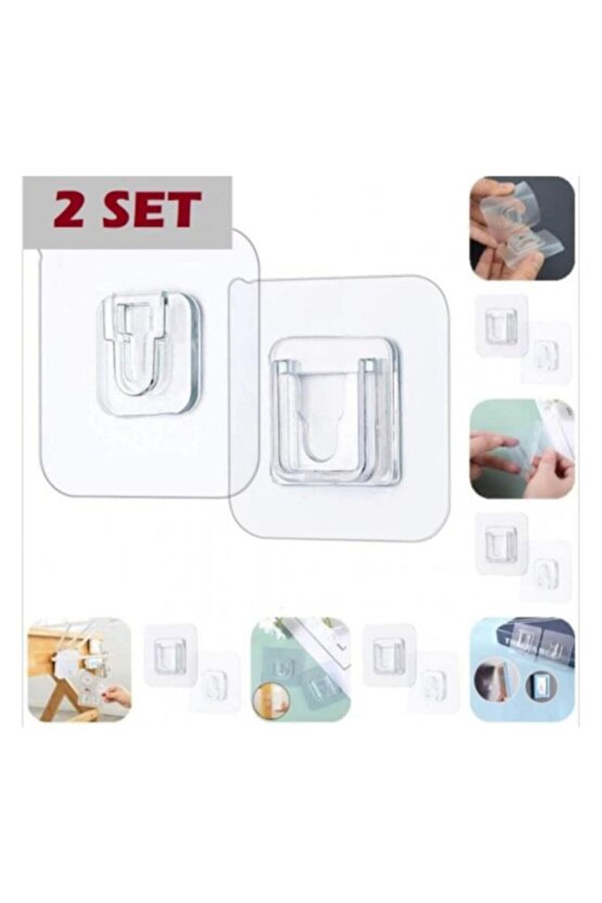 Geçmeli Klips Eşya Sabitleme Askısı 2 Set