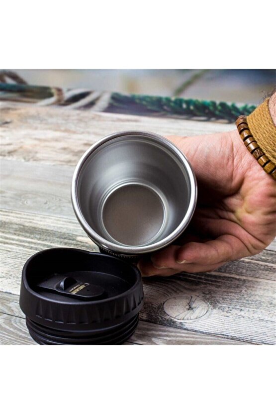 Paslanmaz Çelik Objektif Termos Bardak Siyah, Lens Termos