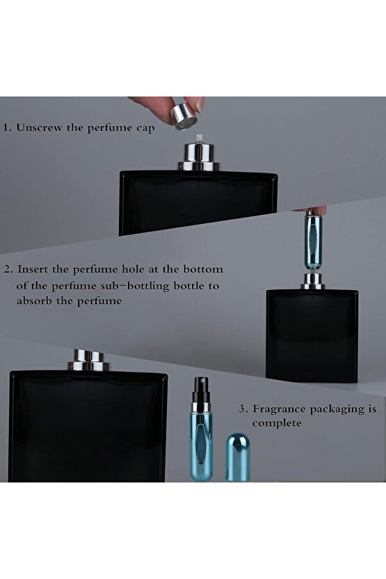 Parfüm Şişesinden Dolabilir Yedek Cep Parfüm Şişesi Aparatı, Seyahat Tipi Doldurulabilir Mini