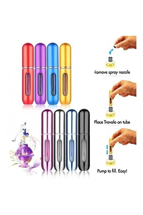 2adet Parfüm Şişesinden Dolabilir Yedek Cep Parfüm Şişesi, Seyahat Tipi Mini Sprey Şişe