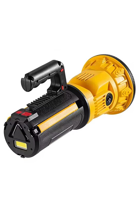 MX-W5164-3 Kırmızı Mavi Çakarlı COB Ledli Şarjlı Kamp El Feneri Işıldak