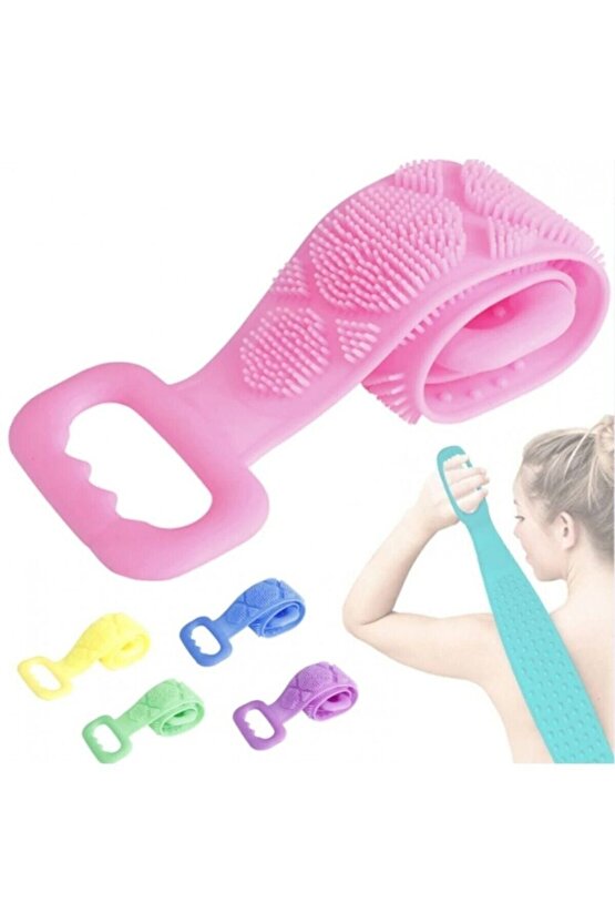 Banyo Sırt Kesesi Çift Taraflı Slıkon Duş Lifi Sırt Fırçası 60 Cm