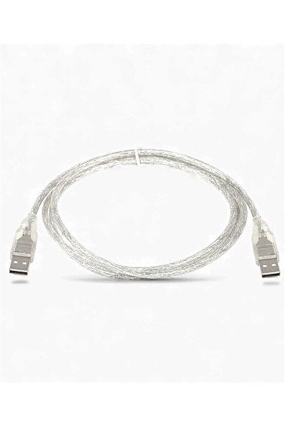 5 Metre USB 2.0 Şeffaf Erkek–Erkek Veri ve Bağlantı Kablosu