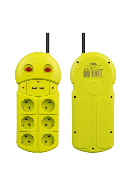 Vea Ve-970Usb 6Lı 2 UsbLi 1.5 Metre Grup Priz
