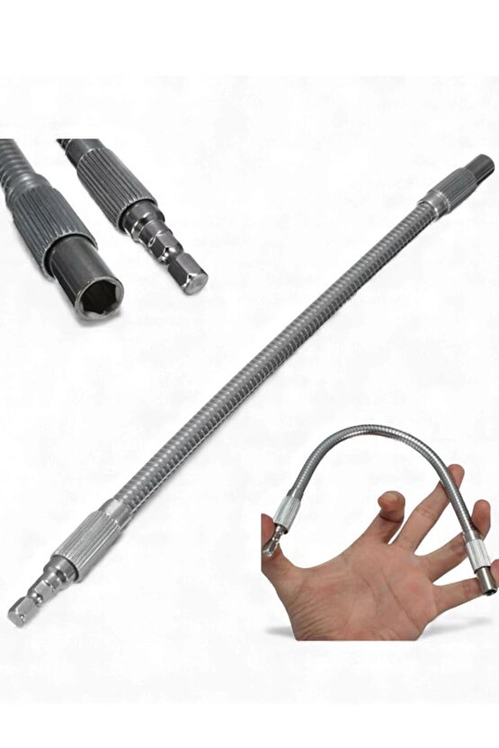 Esnek Bükülebilir Matkap Uzatma Hortumu 14 Bit Ucu – 400 mm Vidalama Aparatı