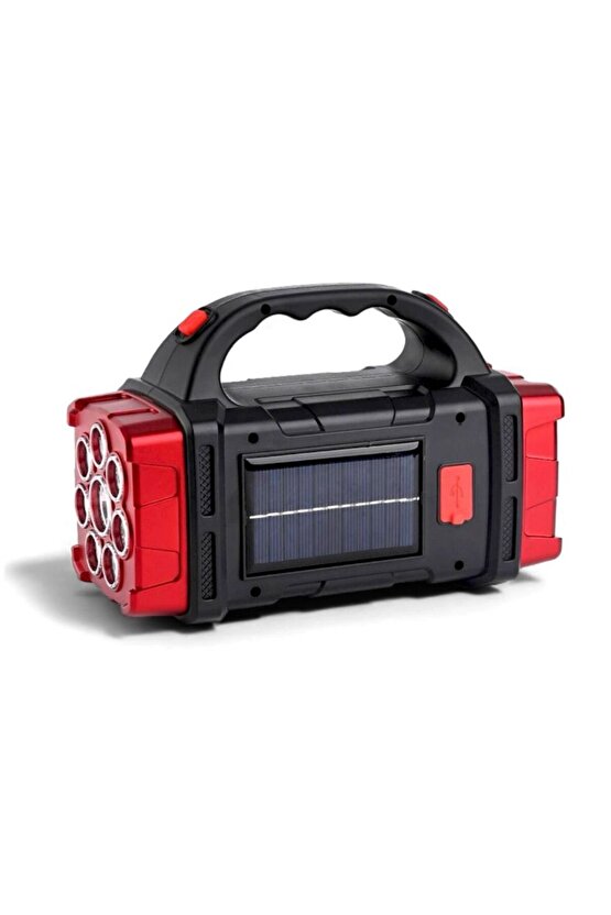 Güneş Enerjili 38 Watt Şarjlı Kamp Feneri – USB Çıkışlı Güçlü LED Lamba