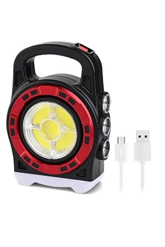 Güneş Enerjili 20W COB LED Lamba – 3 Modlu Şarj Edilebilir Kamp Işıldak