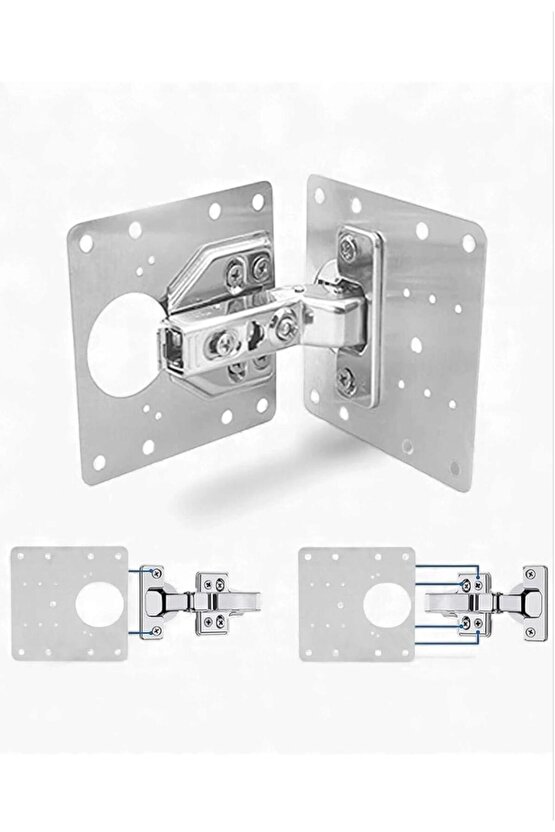 1 ADET Delikli Mobilya Menteşe Onarım Braket Kiti | Dolap Kapak Tamir Plakası, Vida Dahil