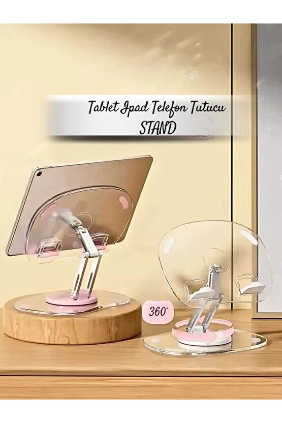 iPad ve Tablet Uyumlu 360° Dönebilen Telefon Standı – Masaüstü Tutucu Aparat