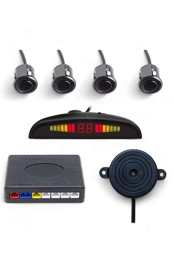 4 Sensörlü LED Ekranlı Araç Park Sensörü Seti (Sesli ve Görsel Uyarı Sistemli)