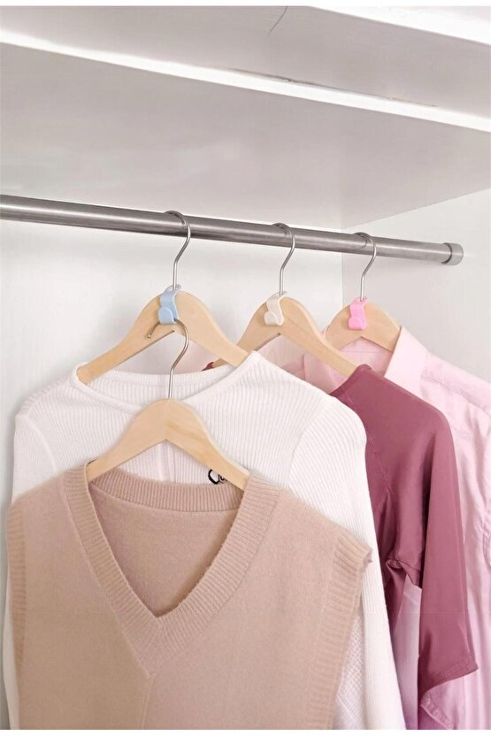 1 Adet Plastik Dolap İçi Elbise Düzenleyici Askılık – Yer Kazandıran Askı Aparatı