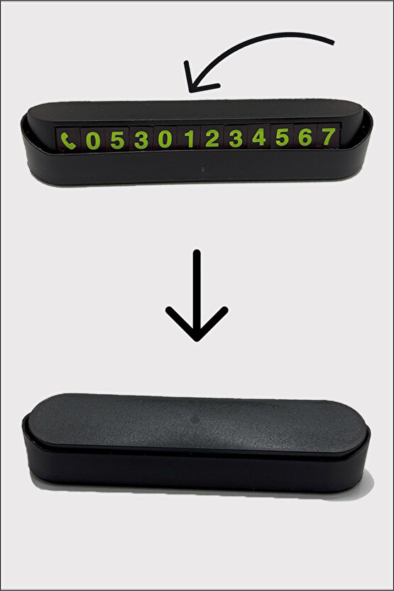 Fosforlu Araç İçi Park Numaratörü Aç Kapa Otomobil Telefon Numarası Numaralık