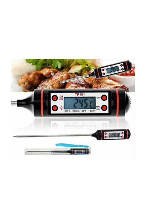 Tp Daldırma Saplama Tipi Dijital Gıda Sıcaklık Ölçer Termometre - Termometreler - 2 Yıl