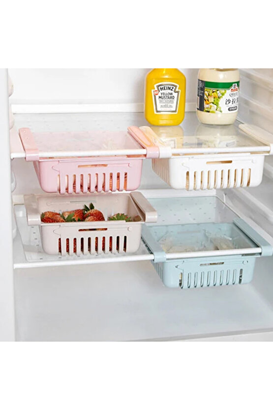 CLZ192 BUZDOLABI İÇİ GEÇMELİ DÜZENLEYİCİ RAF - PRATİK ORGANİZER BUZDOLABI ÇEKMECESİ (4172)