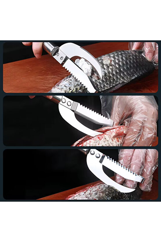 SN-20408 BALIK SOYMA PUL TEMİZLEME YIKAMA BIÇAĞI PASLANMAZ ÇELİK (3 İN 1)