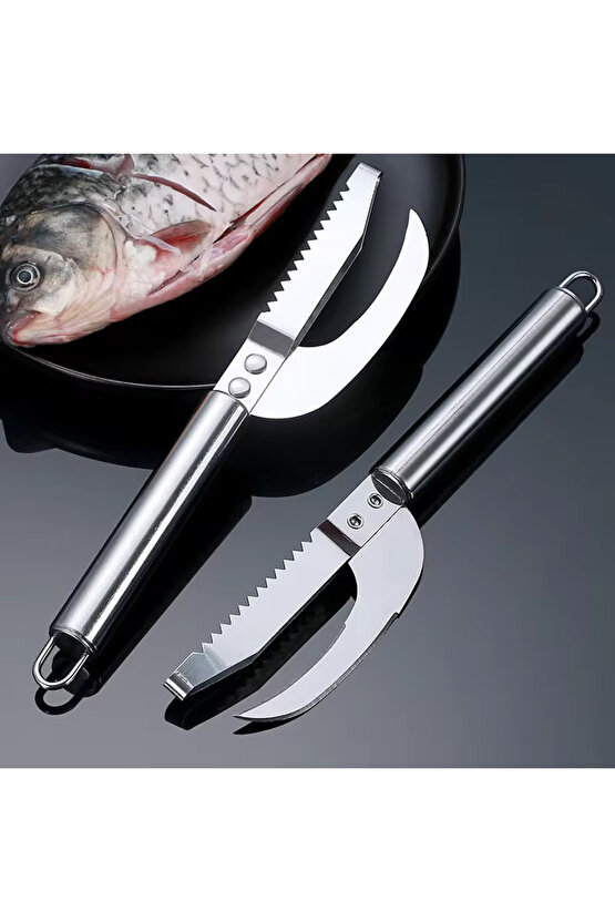 SN-20408 BALIK SOYMA PUL TEMİZLEME YIKAMA BIÇAĞI PASLANMAZ ÇELİK (3 İN 1)