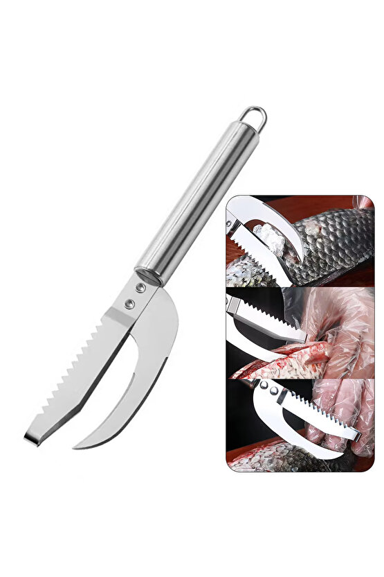 SN-20408 BALIK SOYMA PUL TEMİZLEME YIKAMA BIÇAĞI PASLANMAZ ÇELİK (3 İN 1)