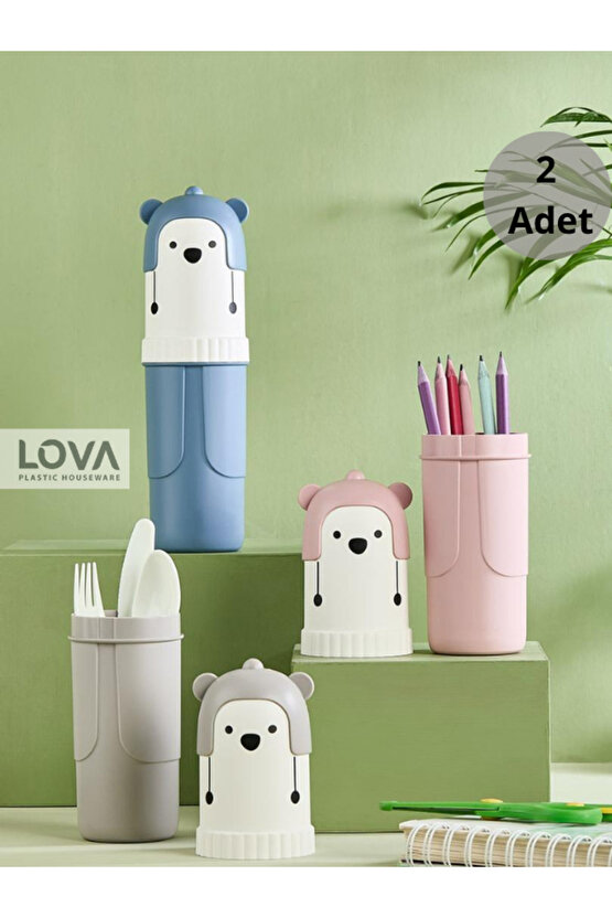 YOGİ Çok Amaçlı Seyahat Saklama Kabı (Mavi-Pembe)