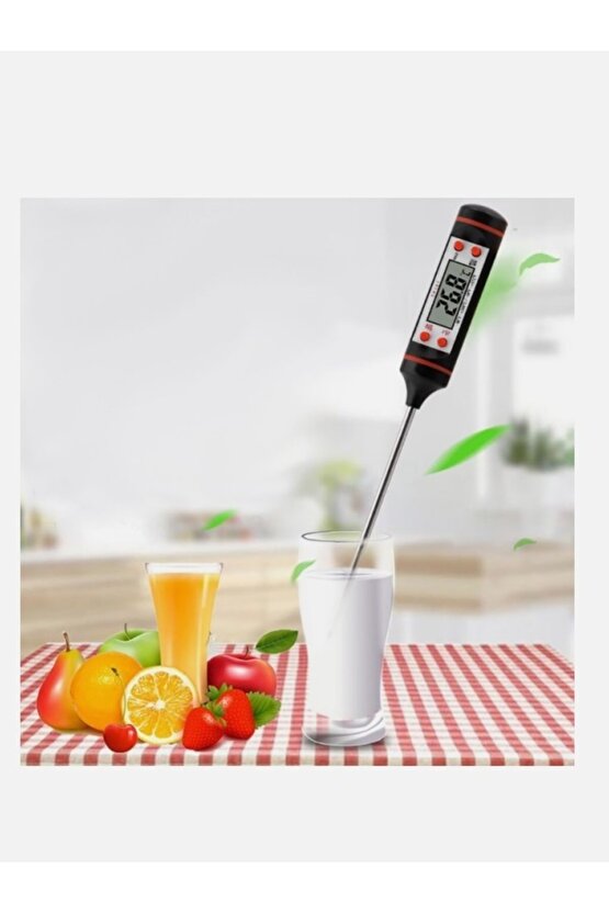 Dijital Gıda Termometresi Gıda Et Su Süt Mama Banyo Suyu Sıcaklık Ölçer Mutfak Gıda Termometresi