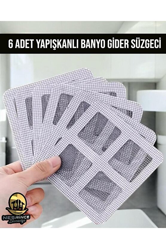Yeni Nesil Kendinden Yapışkanlı Pislik Tutucu Banyo - Mutfak Gider Filtresi (6 Adet)