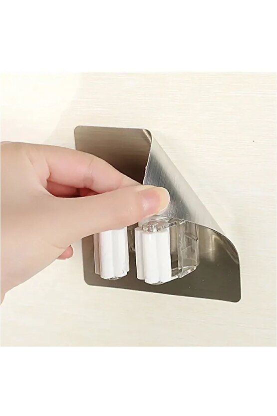 4 Adet Duvara Monte Mop Ve Paspas Tutucu Gold.