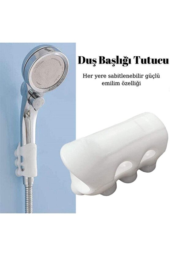 Banyo Duş Başlığı Tutucu Silikon Güçlü Vantuz Vakum Aparatı